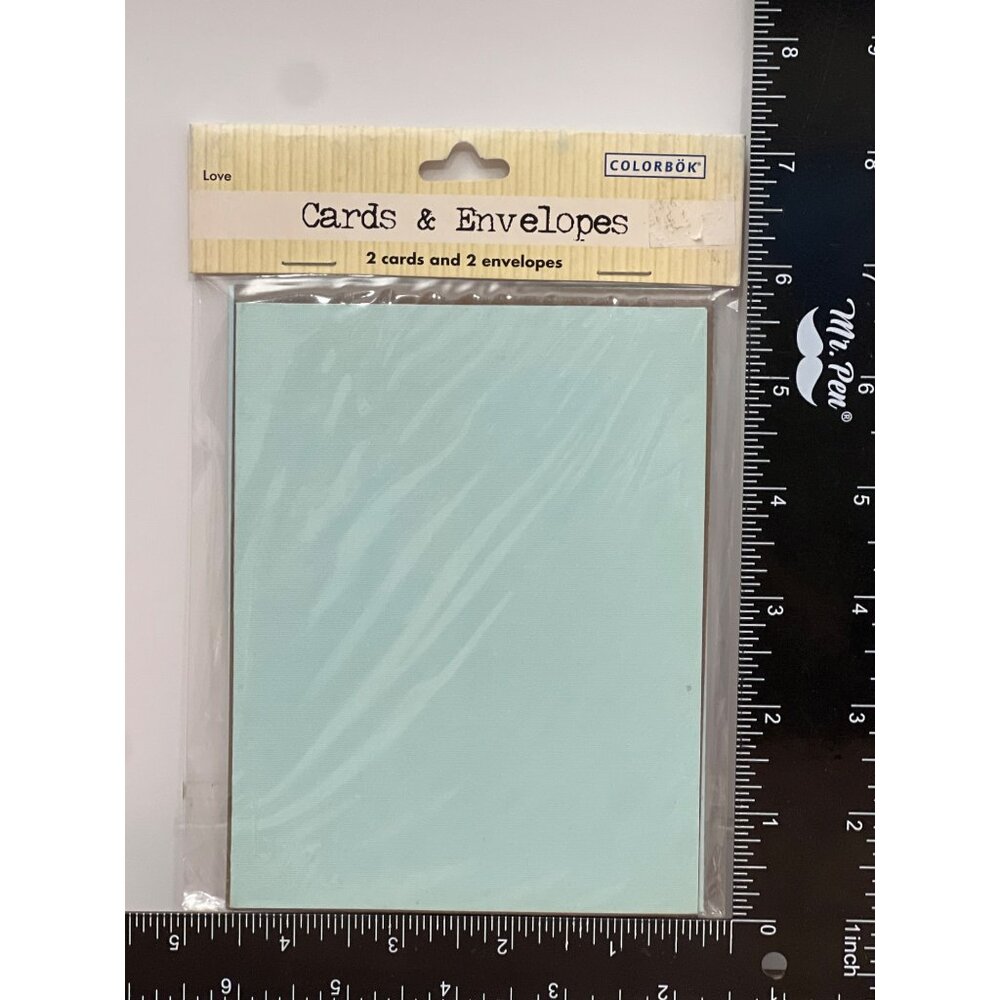 Colorbök Card & Envelope Set BLANK INSIDE MINT GREEN & BROWN 37967